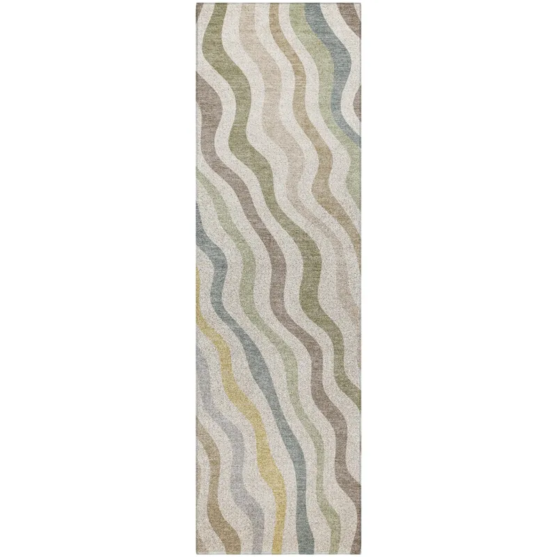 Luxury Washable Kenner Ivory 2\'3\" x 7\'6\" Runner Rug