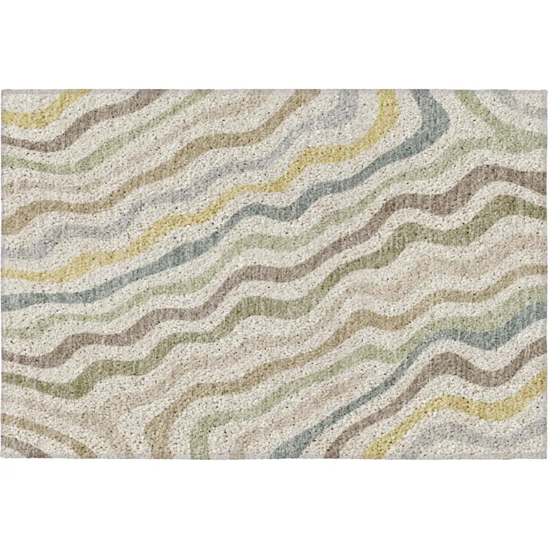 Luxury Washable Kenner Ivory 1\'8\" x 2\'6\" Rug