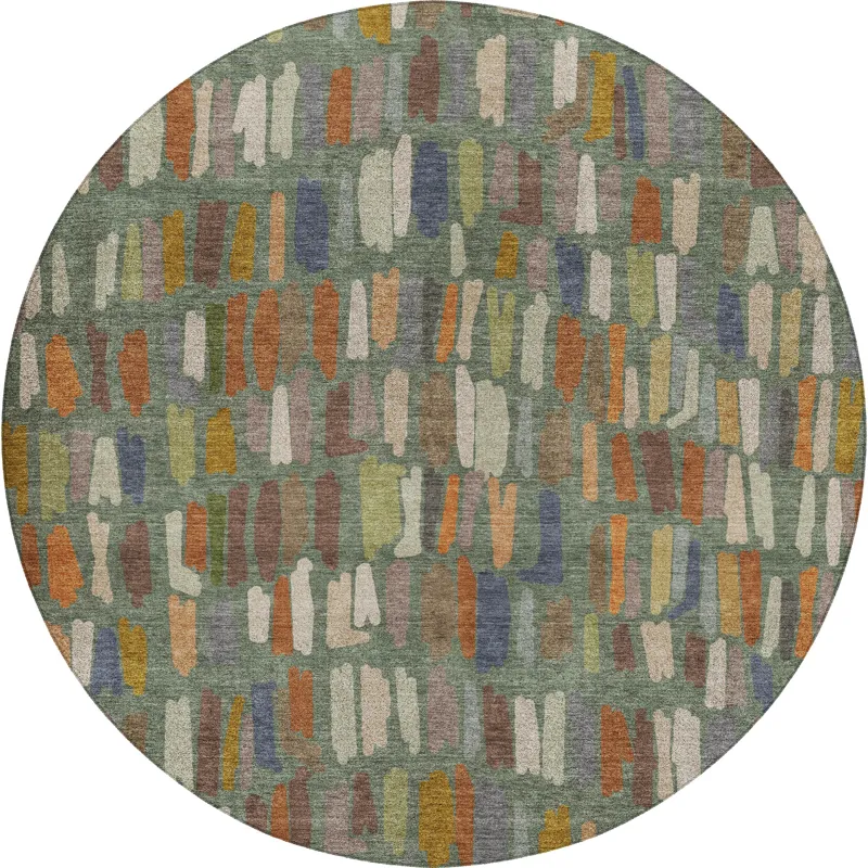 Luxury Washable Kenner Basil 8\' x 8\' Round Rug