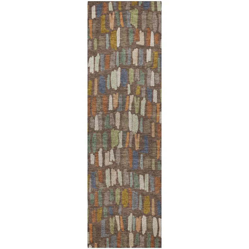 Luxury Washable Kenner Chocolate 2\'3\" x 7\'6\" Runner Rug