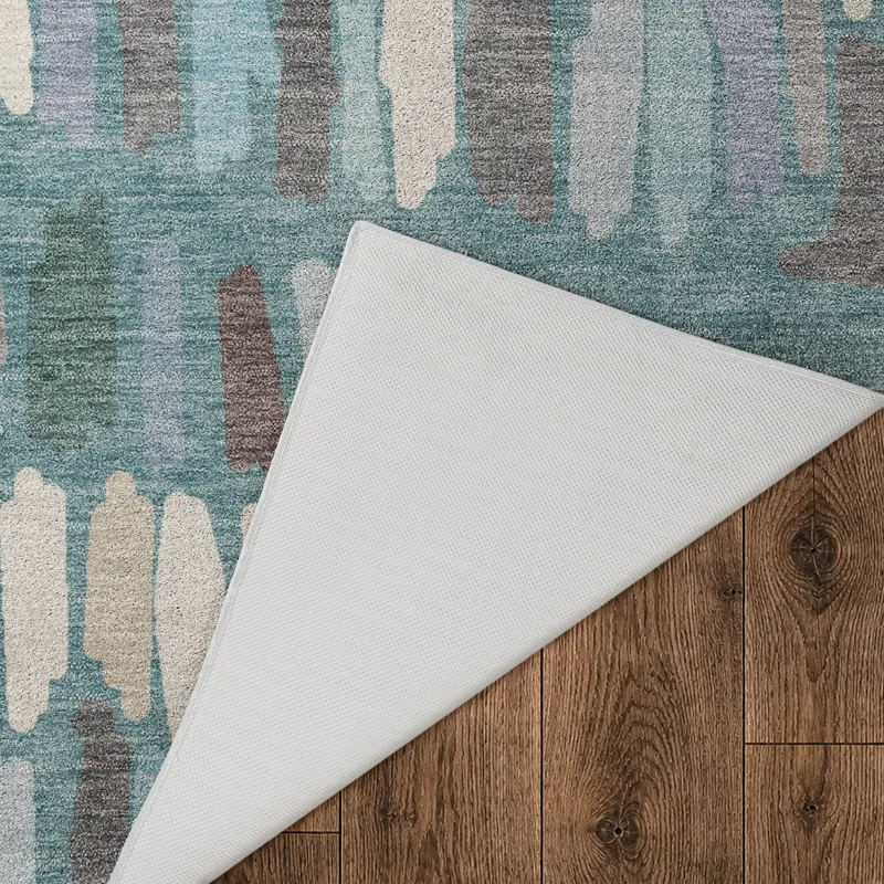 Luxury Washable Kenner Teal 3\' x 5\' Rug