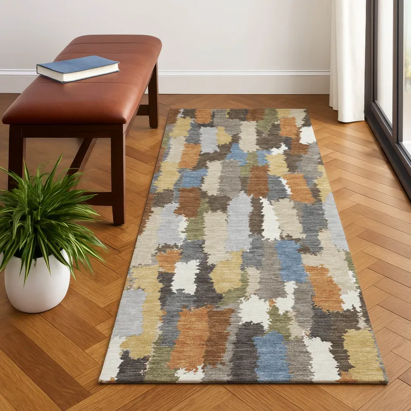 Luxury Washable Kenner Chocolate 2\'3\" x 7\'6\" Runner Rug