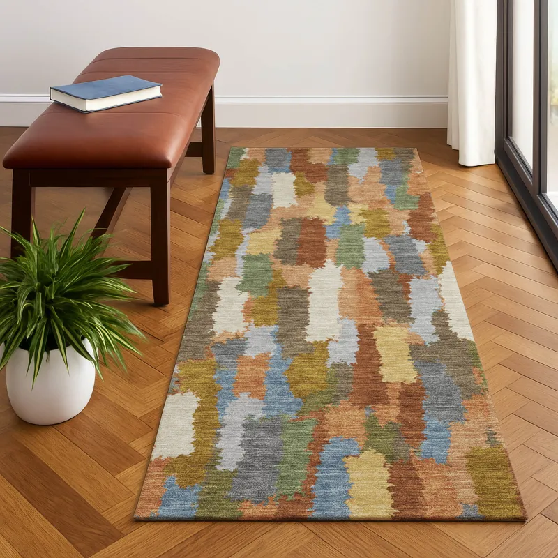 Luxury Washable Kenner Copper 2\'3\" x 7\'6\" Runner Rug