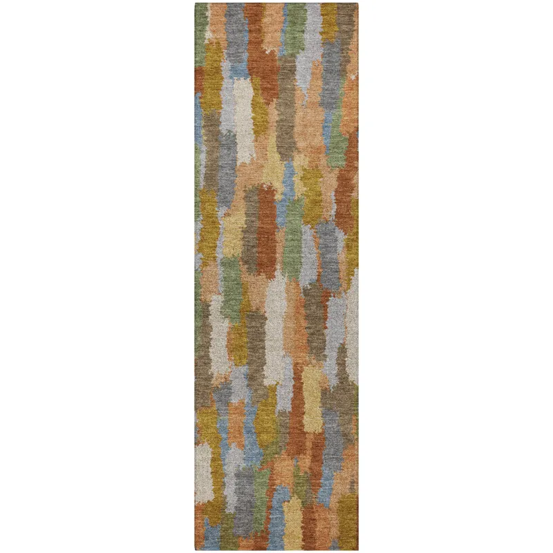 Luxury Washable Kenner Copper 2\'3\" x 7\'6\" Runner Rug