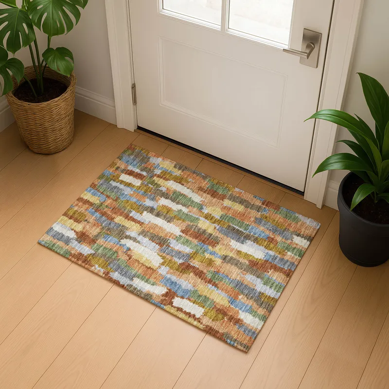Luxury Washable Kenner Copper 1\'8\" x 2\'6\" Rug