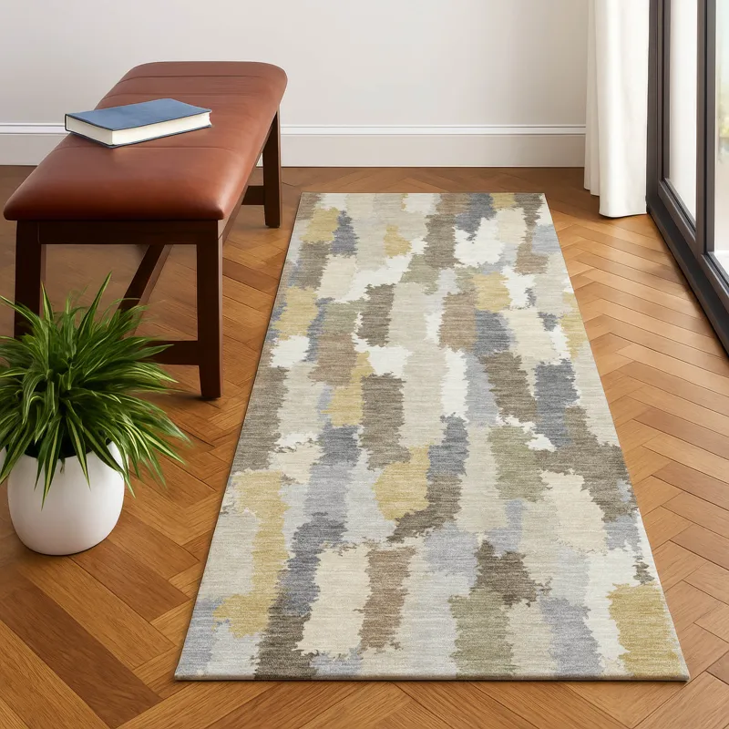 Luxury Washable Kenner Ivory 2\'3\" x 7\'6\" Runner Rug
