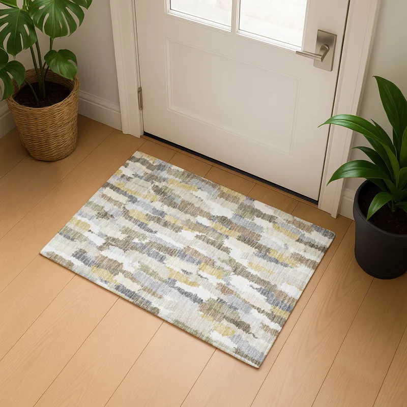 Luxury Washable Kenner Ivory 1\'8\" x 2\'6\" Rug