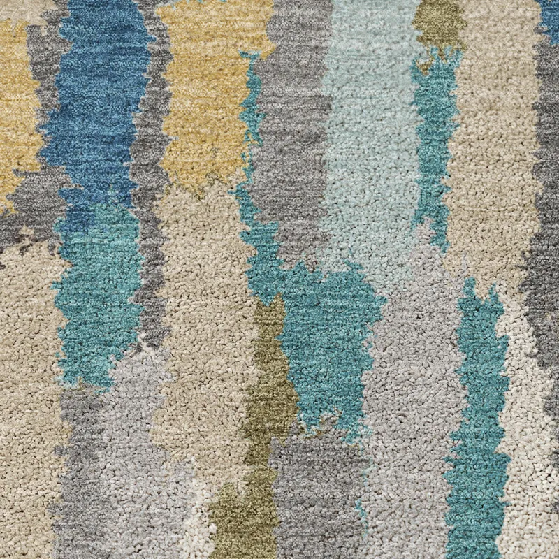 Luxury Washable Kenner Teal 1\'8\" x 2\'6\" Rug