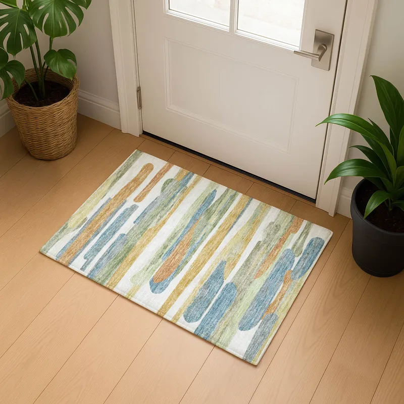 Luxury Washable Kenner Ivory 1\'8\" x 2\'6\" Rug