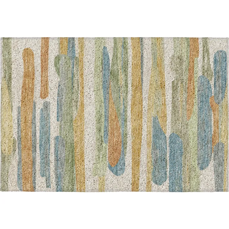 Luxury Washable Kenner Ivory 1\'8\" x 2\'6\" Rug