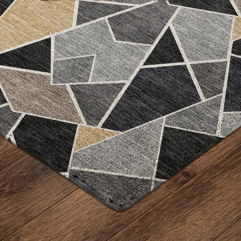 Luxury Washable Kenner Black 9\' x 12\' Rug