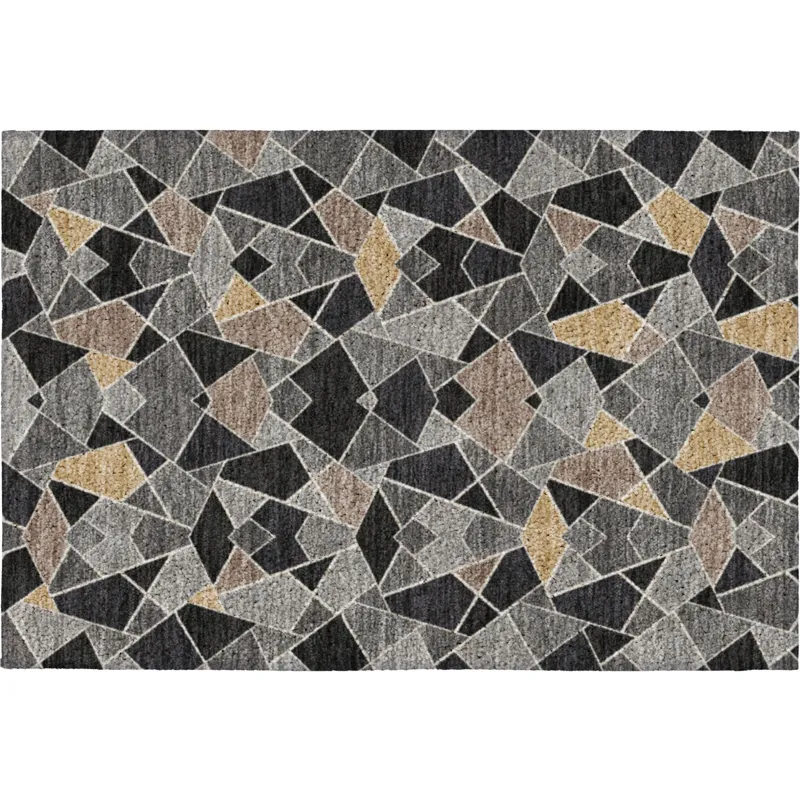 Luxury Washable Kenner Black 1\'8\" x 2\'6\" Rug