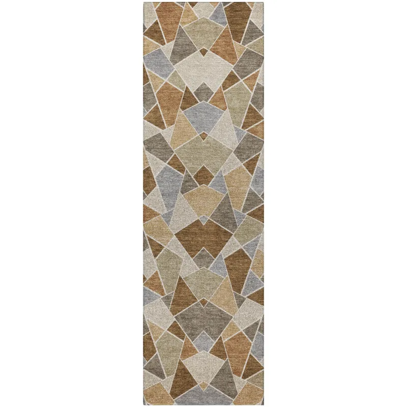 Luxury Washable Kenner Chocolate 2\'3\" x 7\'6\" Runner Rug