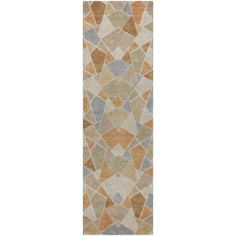 Luxury Washable Kenner Copper 2\'3\" x 7\'6\" Runner Rug