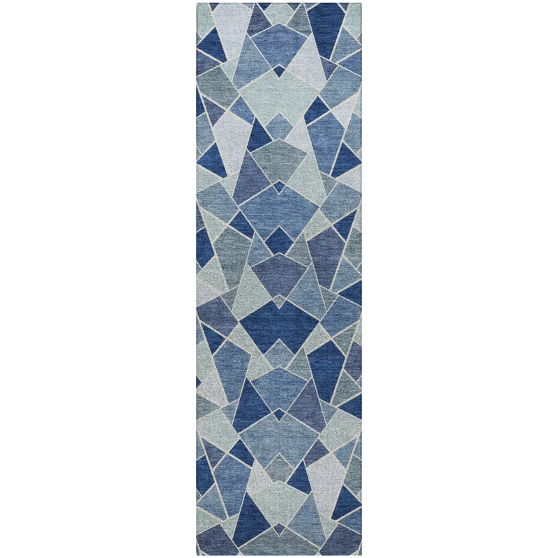 Luxury Washable Kenner Denim 2\'3\" x 7\'6\" Runner Rug