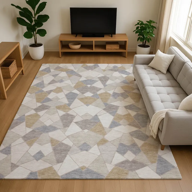 Luxury Washable Kenner Ivory 9\' x 12\' Rug