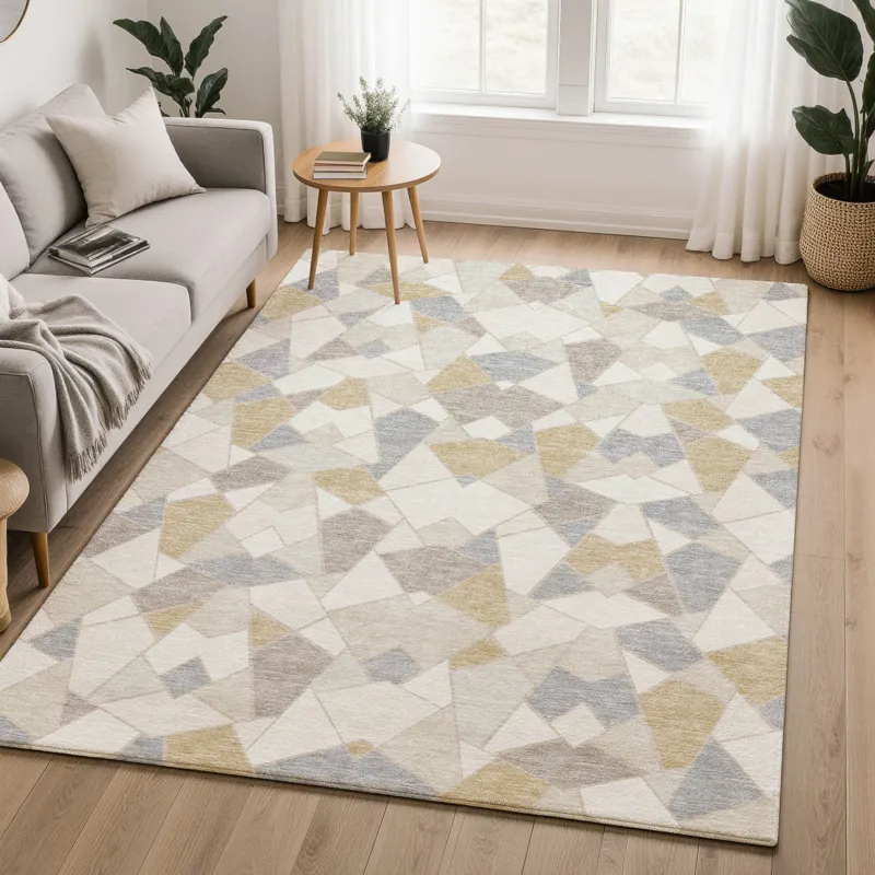 Luxury Washable Kenner Ivory 9\' x 12\' Rug