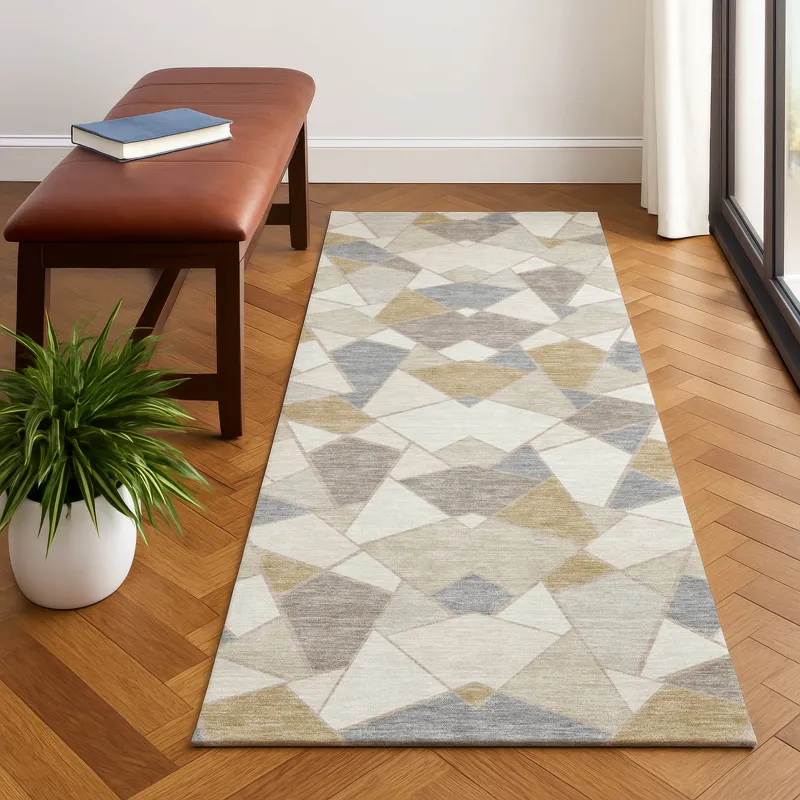Luxury Washable Kenner Ivory 2\'3\" x 7\'6\" Runner Rug