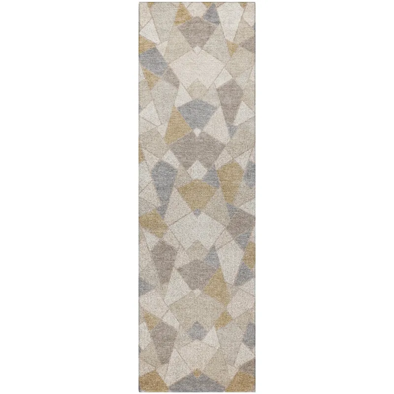 Luxury Washable Kenner Ivory 2\'3\" x 7\'6\" Runner Rug