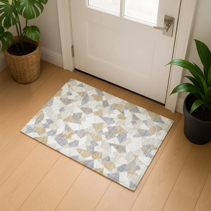 Luxury Washable Kenner Ivory 1\'8\" x 2\'6\" Rug
