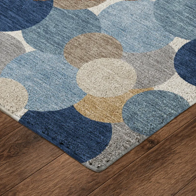 Luxury Washable Kenner Blue 1\'8\" x 2\'6\" Rug