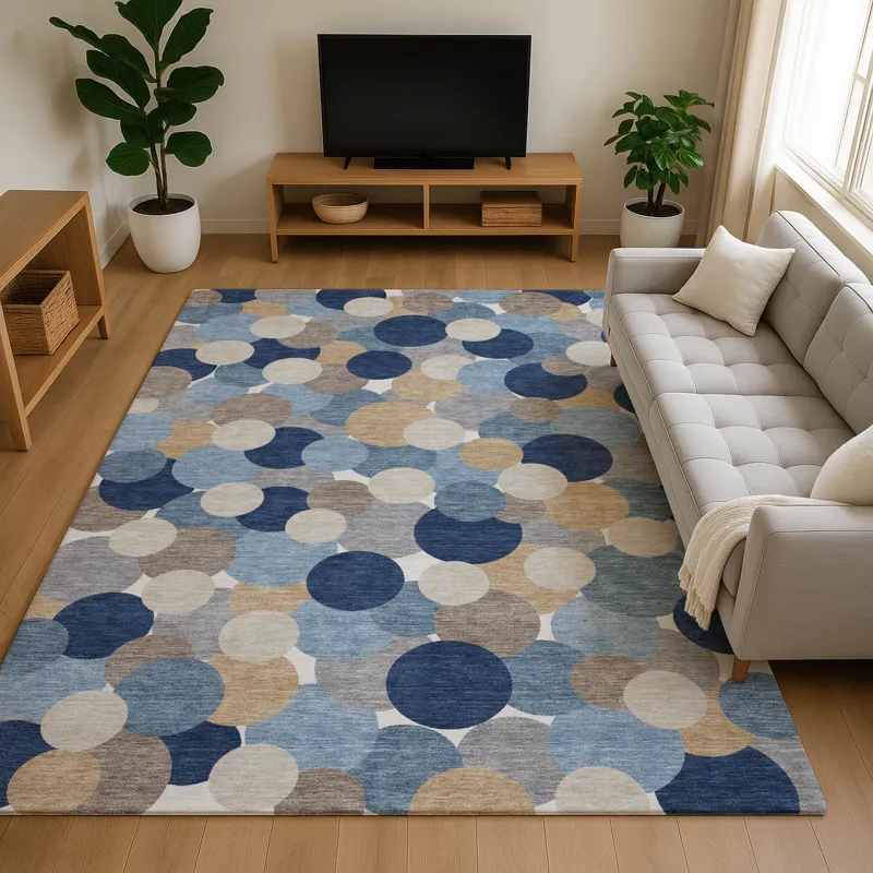 Luxury Washable Kenner Blue 8\' x 10\' Rug
