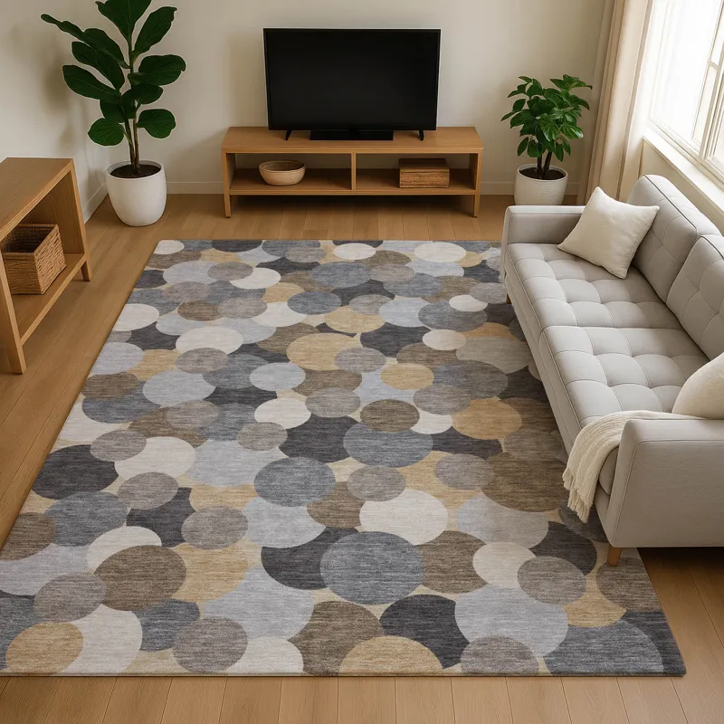 Luxury Washable Kenner Gray 6\'6\" x 9\'6\" Rug