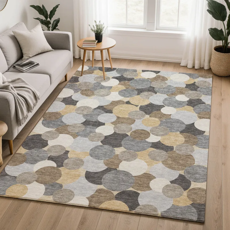 Luxury Washable Kenner Gray 6\'6\" x 9\'6\" Rug