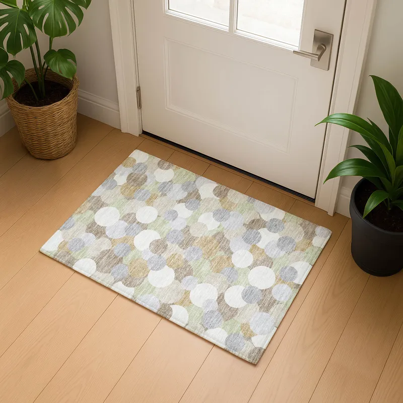 Luxury Washable Kenner Khaki 1\'8\" x 2\'6\" Rug