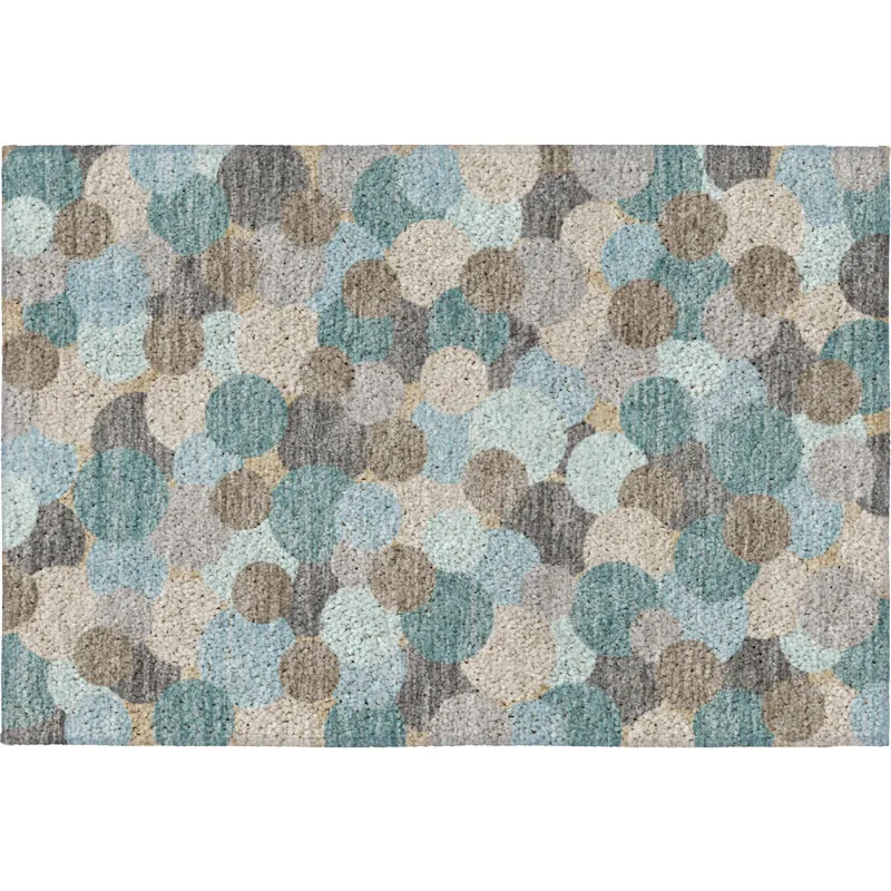 Luxury Washable Kenner Turquoise 1\'8\" x 2\'6\" Rug