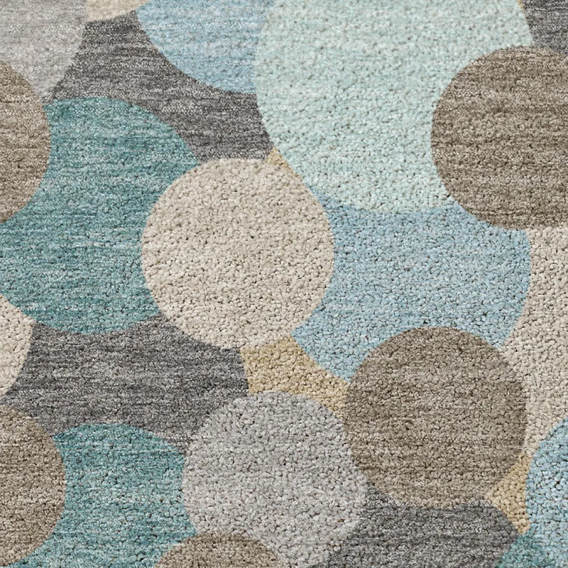 Luxury Washable Kenner Turquoise 6\'6\" x 9\'6\" Rug