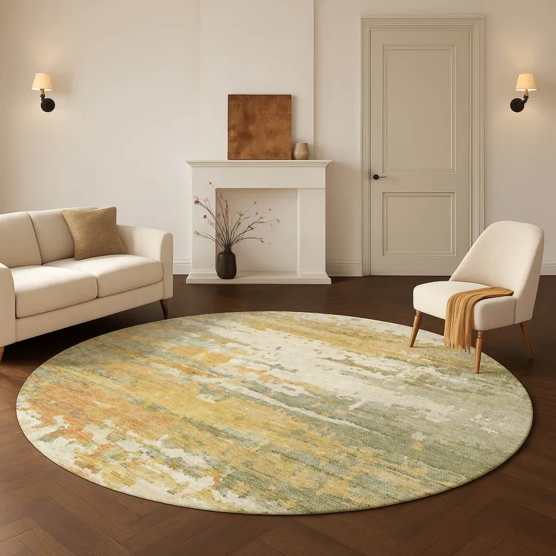 Luxury Washable Lumara Aloe 8\' x 8\' Round Rug