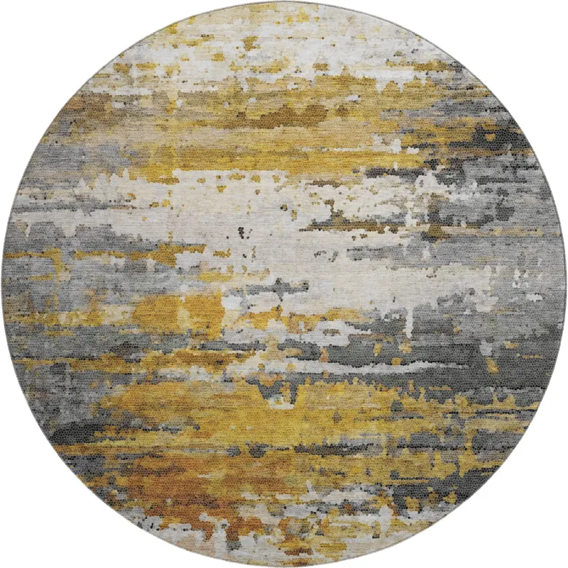 Luxury Washable Lumara Graphite 8\' x 8\' Round Rug