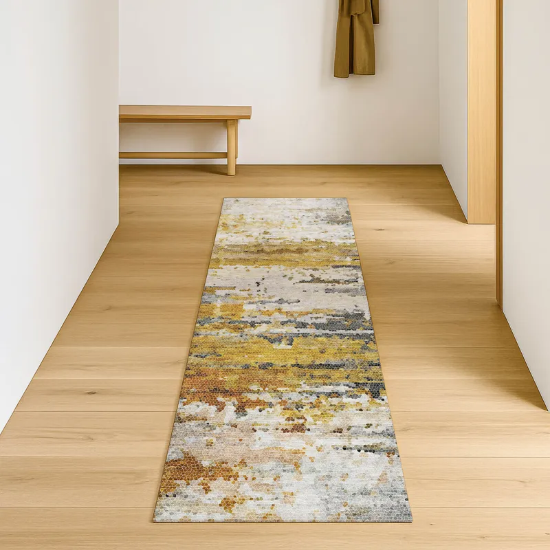 Luxury Washable Lumara Graphite 2\'3\" x 7\'6\" Runner Rug