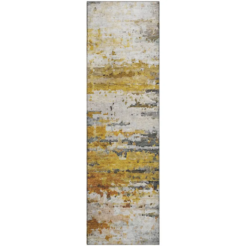 Luxury Washable Lumara Graphite 2\'3\" x 7\'6\" Runner Rug