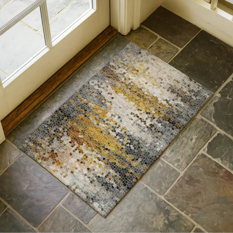Luxury Washable Lumara Graphite 1\'8\" x 2\'6\" Rug