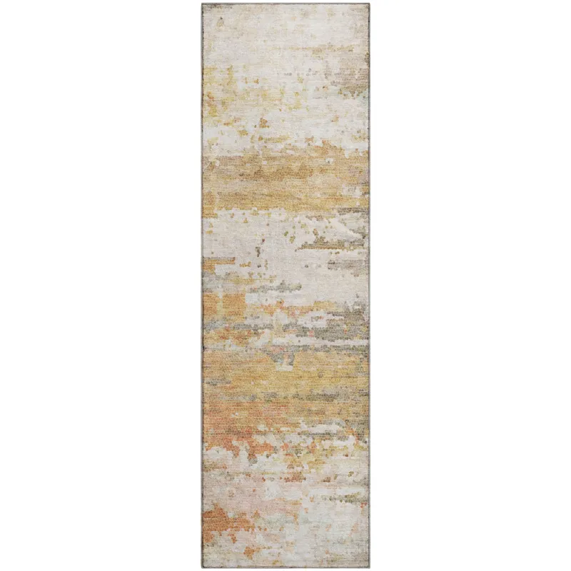 Luxury Washable Lumara Khaki 2\'3\" x 7\'6\" Runner Rug