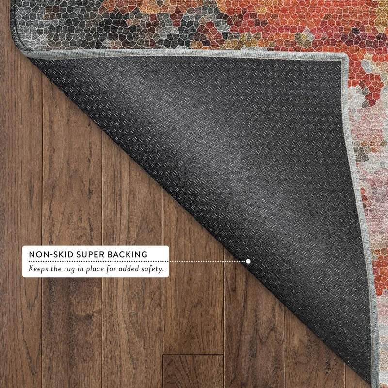 Luxury Washable Lumara Volcano 2\'3\" x 7\'6\" Runner Rug