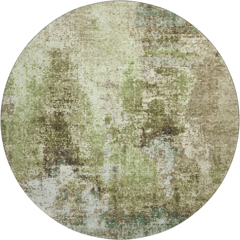 Luxury Washable Lumara Aloe 8\' x 8\' Round Rug