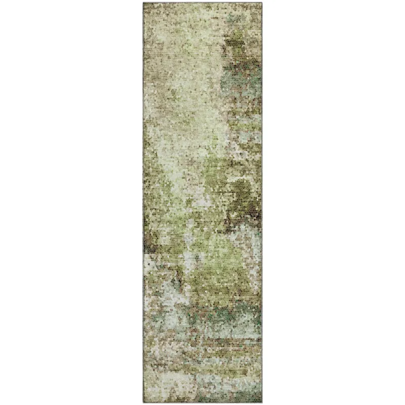 Luxury Washable Lumara Aloe 2\'3\" x 7\'6\" Runner Rug