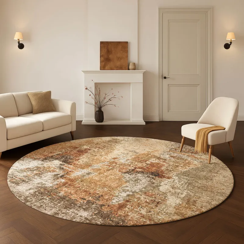 Luxury Washable Lumara Copper 8\' x 8\' Round Rug