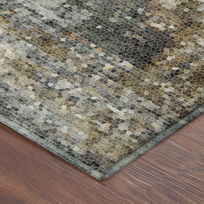 Luxury Washable Lumara Khaki 2\'3\" x 7\'6\" Runner Rug