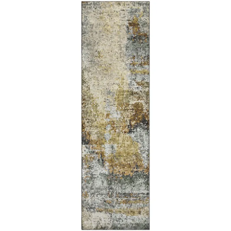 Luxury Washable Lumara Khaki 2\'3\" x 7\'6\" Runner Rug