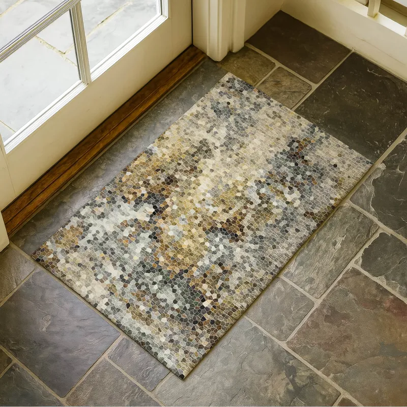 Luxury Washable Lumara Khaki 1\'8\" x 2\'6\" Rug