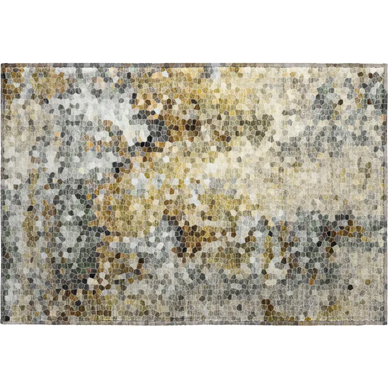 Luxury Washable Lumara Khaki 1\'8\" x 2\'6\" Rug