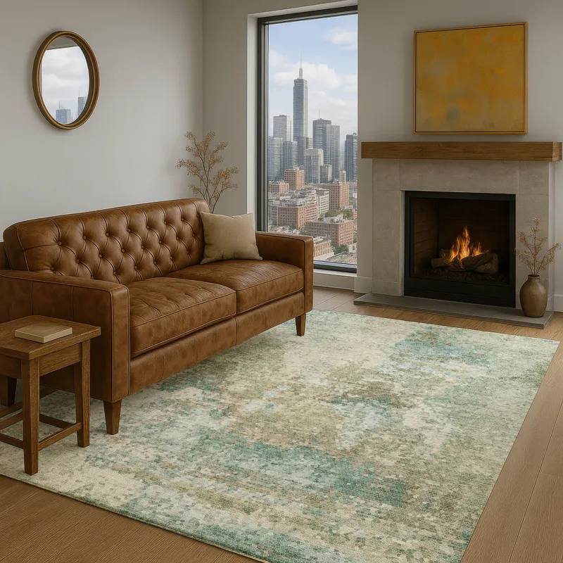 Luxury Washable Lumara Seafoam 8\' x 10\' Rug