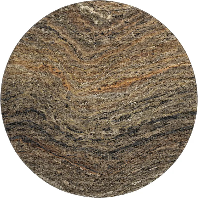 Luxury Washable Lumara Brown 8\' x 8\' Round Rug