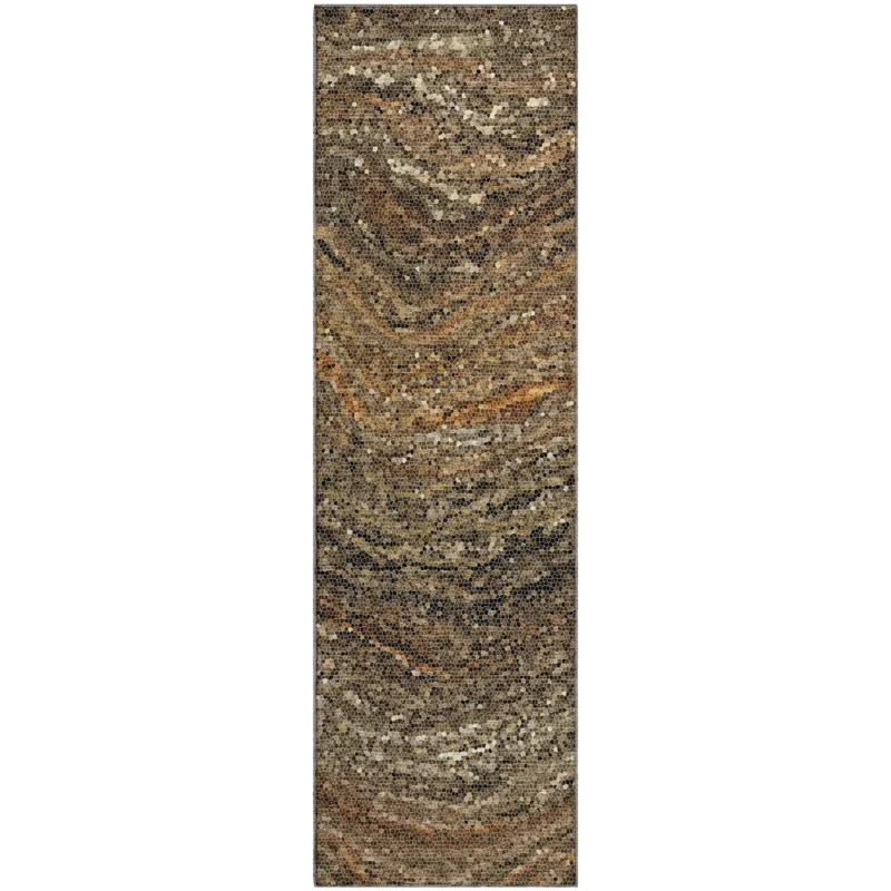 Luxury Washable Lumara Brown 2\'3\" x 7\'6\" Runner Rug