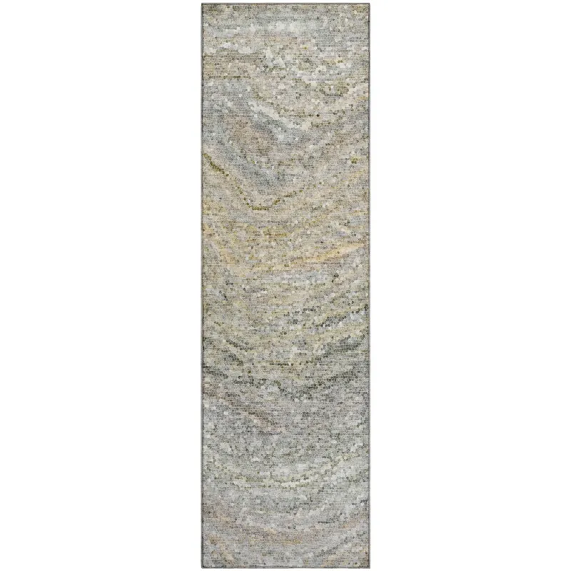 Luxury Washable Lumara Granite 2\'3\" x 7\'6\" Runner Rug