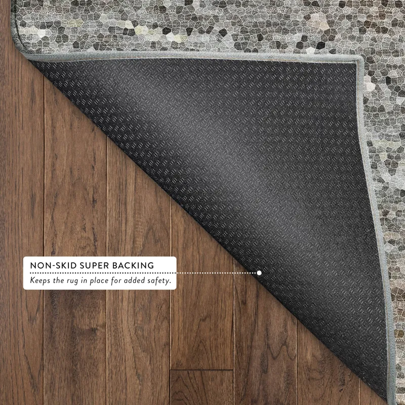 Luxury Washable Lumara Pewter 9\' x 12\' Rug